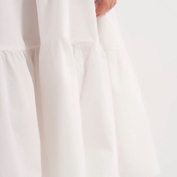 White Smocked Bodice Dress - Picture 4 of 6